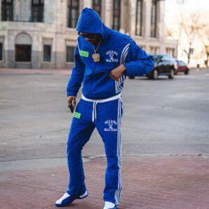 Stripe Tracksuit with Detachable Hood custom sportswear for streetwear brands