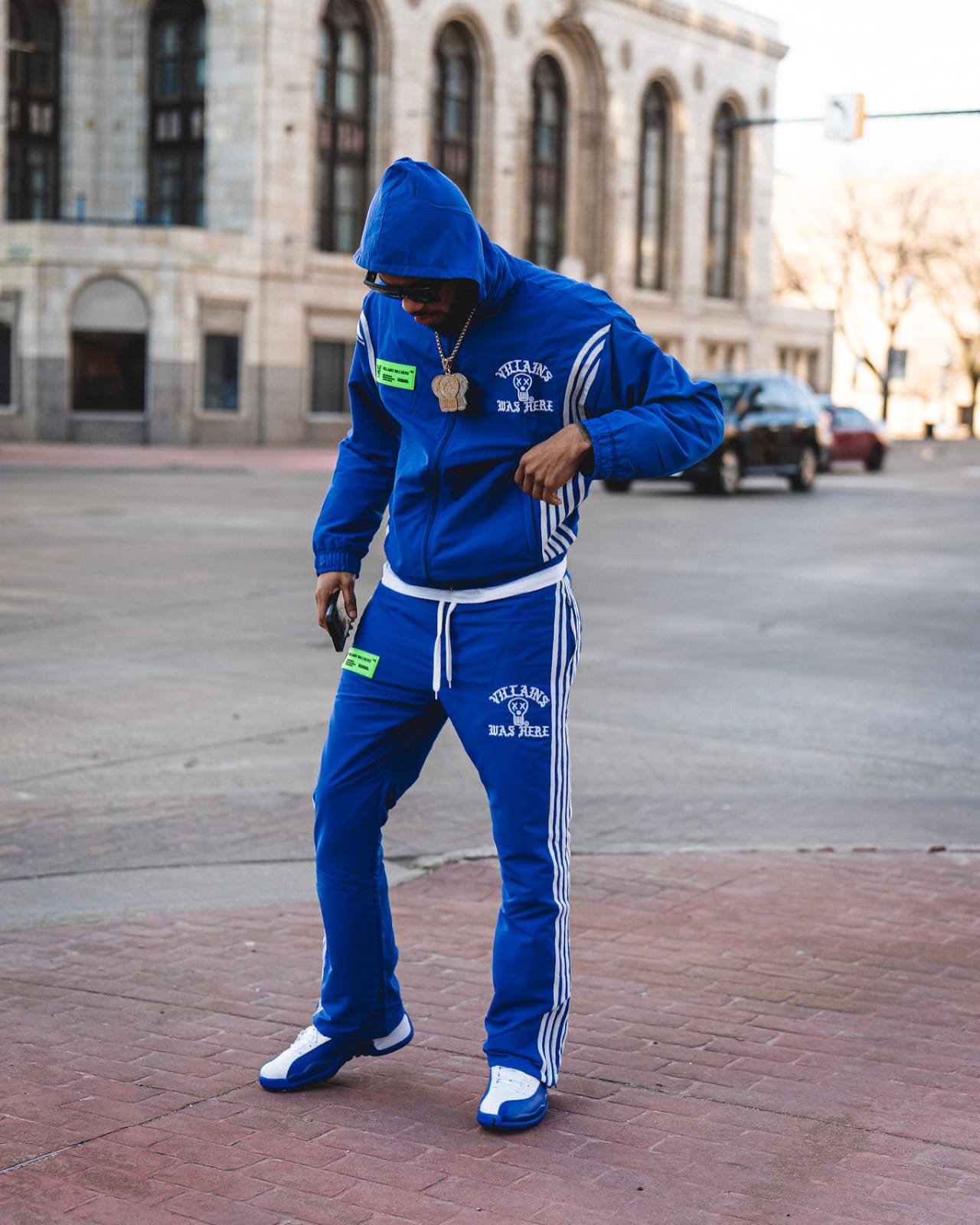 Stripe Tracksuit with Detachable Hood custom sportswear for streetwear brands