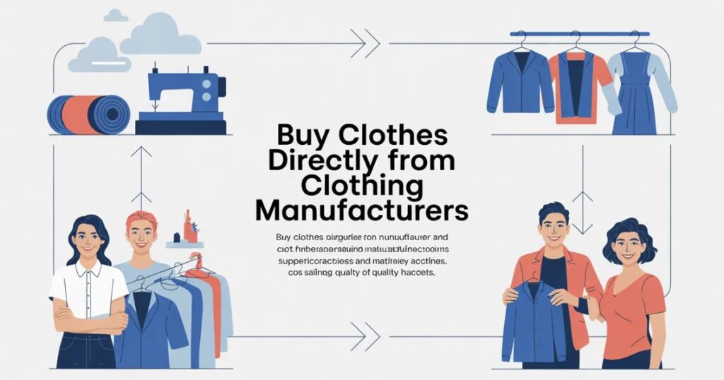 Buy Clothes Directly from Clothing Manufacturers showing workers producing garments in a modern clothing factory