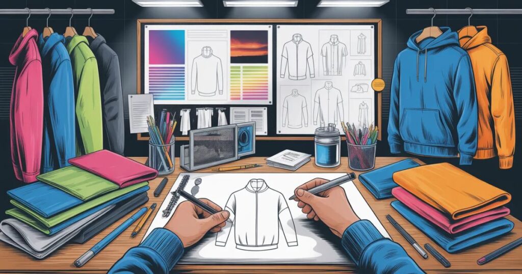 Manufacturing Custom of Streetwear is an Art process showing fabric selection and design creativity